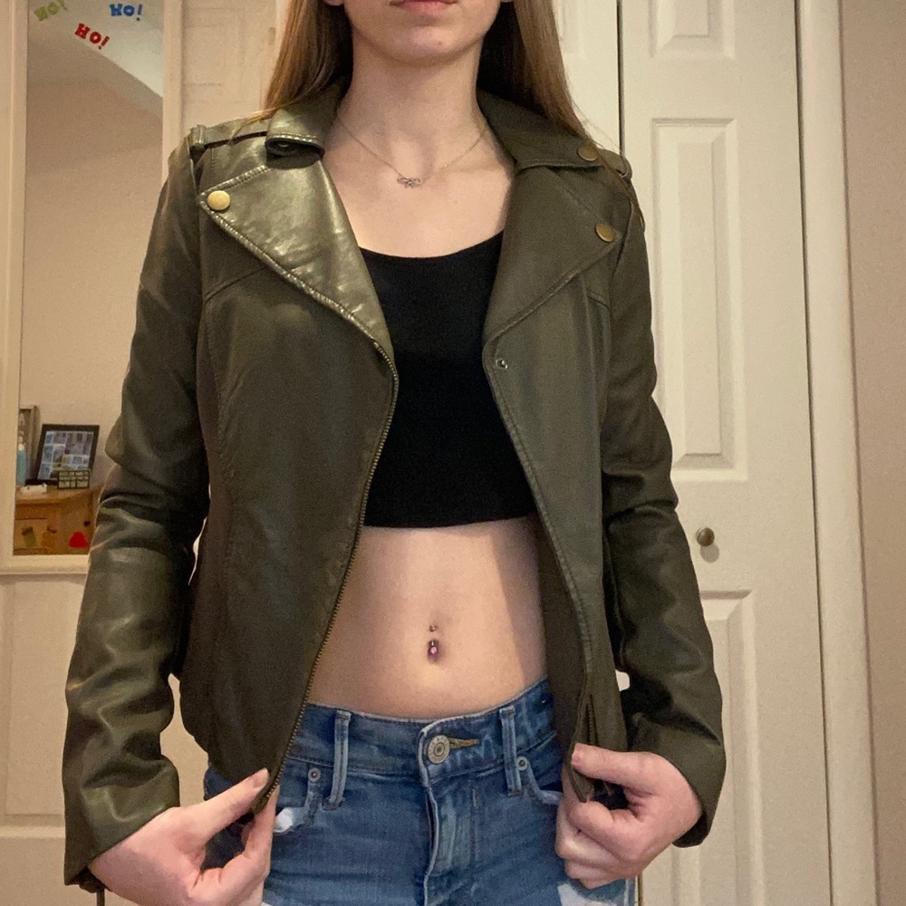 Olive Leather Jacket